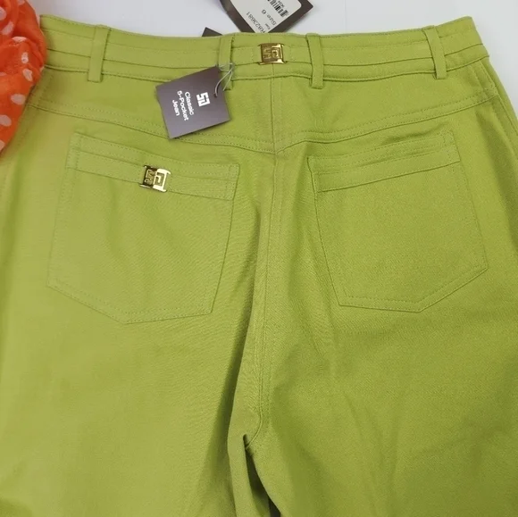 New St. John Green Classic 5 Pocket Marie Sport Slight Flare Women's Pan… - Picture 13 of 16